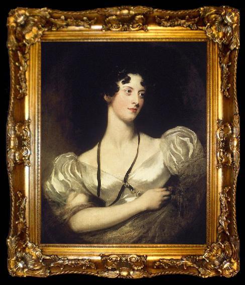 framed  Sir Thomas Lawrence Portrait of Miss Caroline Fry, ta009-2